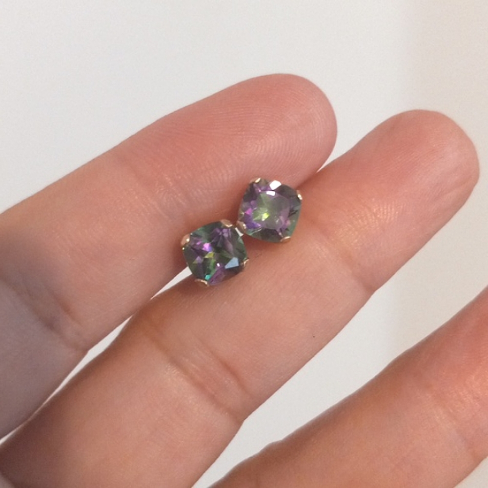10K mystic topaz earrings - Picture 6 of 8